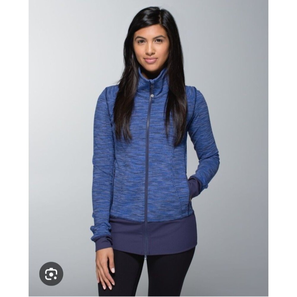 Lululemon Nice Asana Full Zip Jacket 8 Wee Are From Space Cadet Blue Activewear